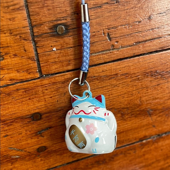 Daiso Accessories - Lucky Cat Charm with Blue Cord